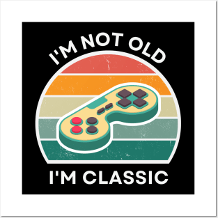 I'm not old, I'm Classic | Game Controller | Retro Hardware | Vintage Sunset | '80s '90s Video Gaming Posters and Art